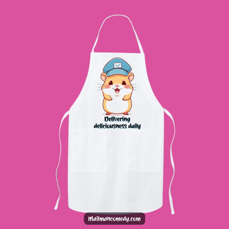 Funny Hamster Mail Carrier Apron: Cook with Charm, Hilarious Kitchen Accessory Gift!