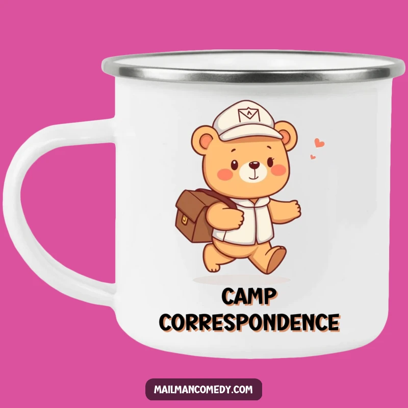 Funny Bear Mail Carrier Camping Mug - Cheerful Outdoor Cup, Ideal Funny Gift!