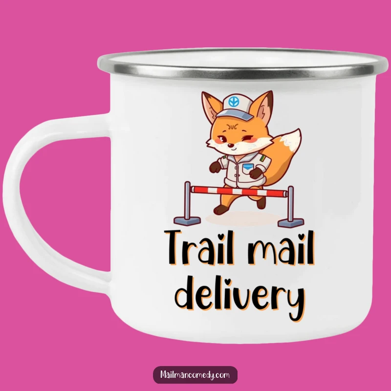Funny Fox Mail Carrier Camping Mug - Outdoor Obstacle Course Fun Gift
