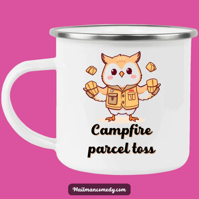Funny Owl Mail Carrier Camping Mug - Outdoor Juggling Adventure Gift