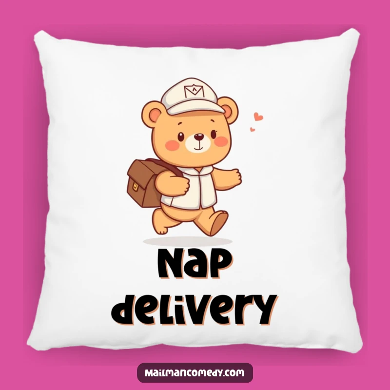 Funny Bear Mail Carrier Pillow - Cozy Cheerful Bear Accent, Perfect Funny Gift!