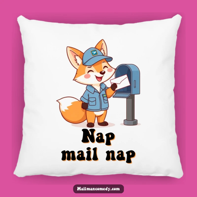 Funny Mail Fox Pillow: Cozy Up with a Cheerful Fox