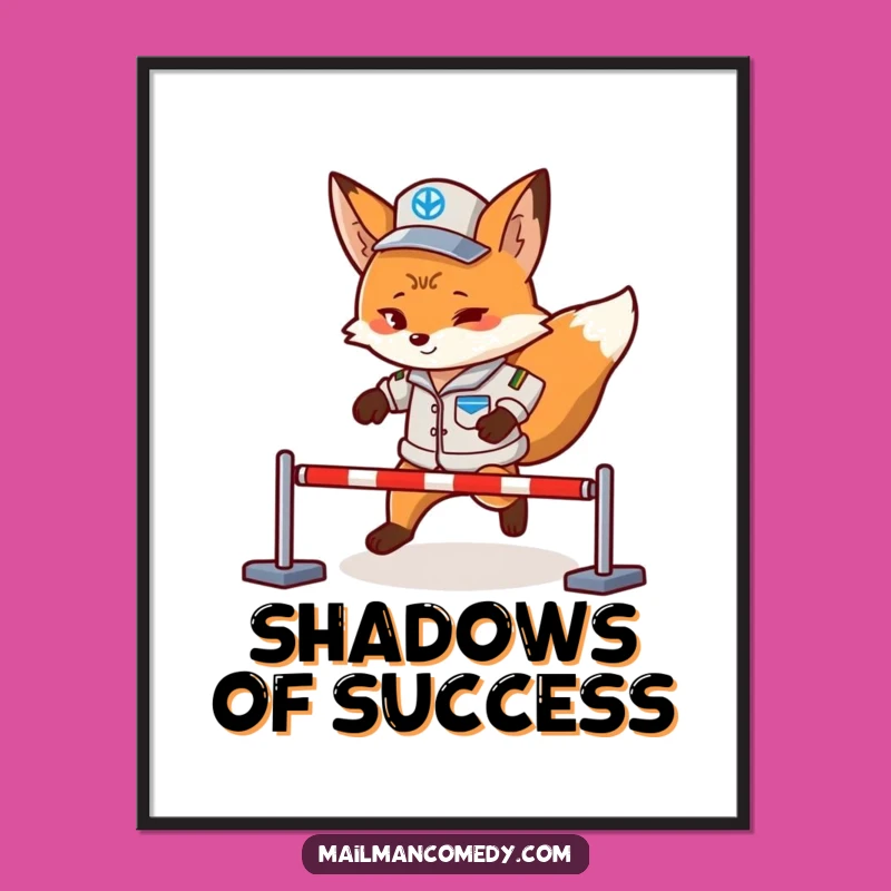 Funny Fox Mail Carrier Digital Print - Epic Obstacle Course Wall Art Gift
