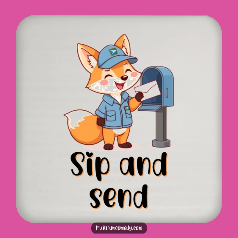Funny Mail Fox Coaster: Protect Surfaces with Fox Charm