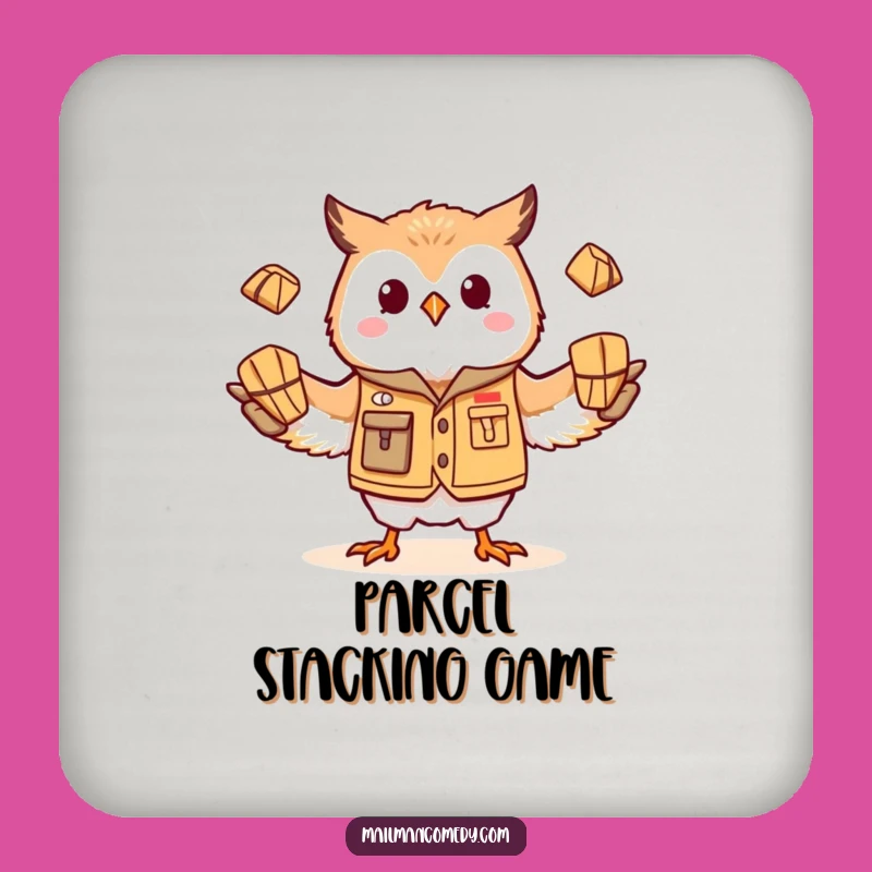 Funny Owl Mail Carrier Coaster - Protect Surfaces with Juggling Humor Gift