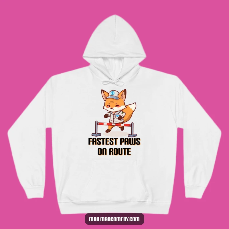 Funny Fox Mail Carrier Hoodie - Cozy Obstacle Course Comfort Gift