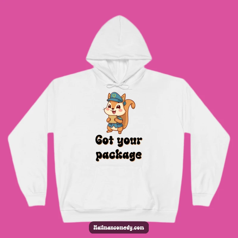 Funny Squirrel Parcel Hoodie: Cozy and Humorous Delivery Gift