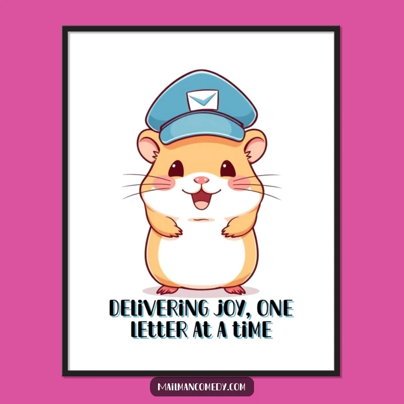 Funny Free Printable Hamster Mail Carrier Wall Art - Downloadable Cute Decor