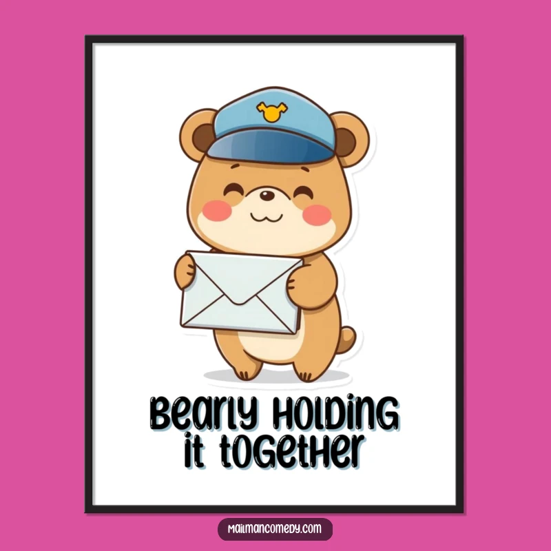 Free Printable Wall Art: Smiling Post Bear Art, Funny Downloadable Decor