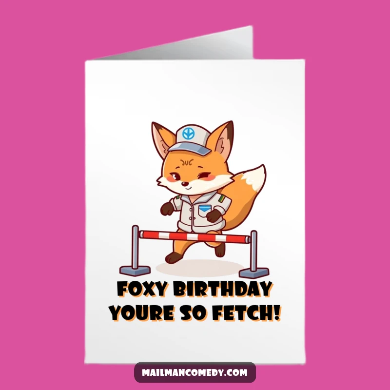 Free Printable Fox Mail Carrier Birthday Card - Funny Downloadable Gift for Him or Her