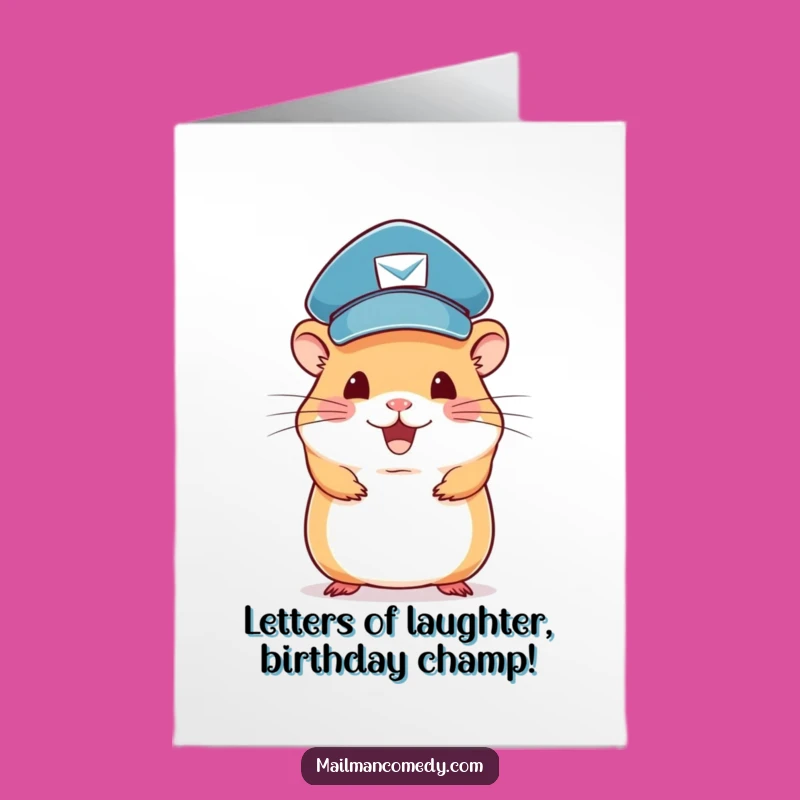 Free Printable Funny Hamster Mail Carrier Birthday Card - Downloadable DIY Gift