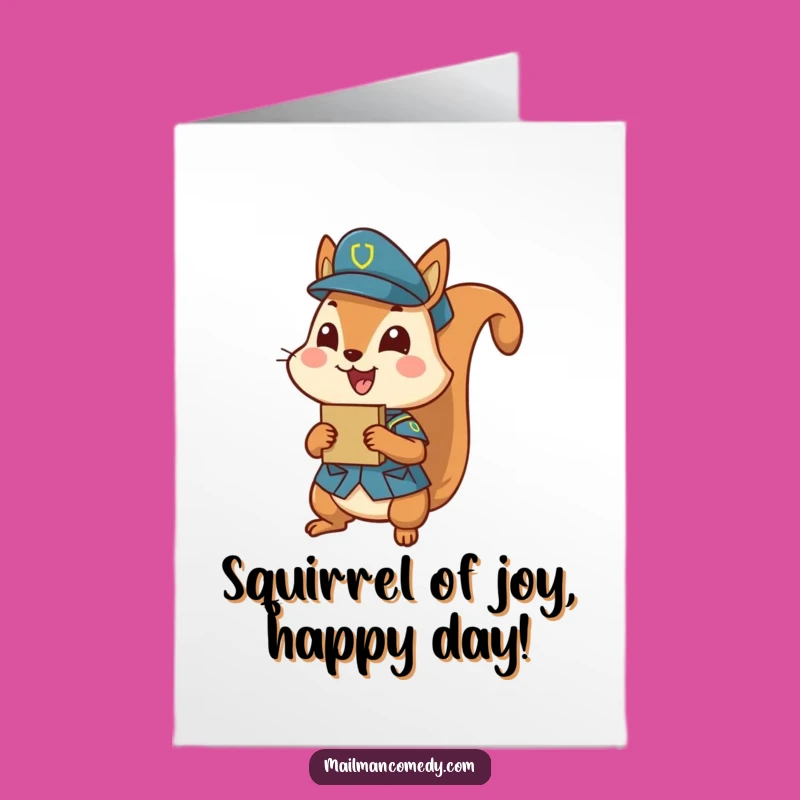 Free Printable Birthday Card: Funny Squirrel Delivery, Hilarious Downloadable Gift for a Special Day