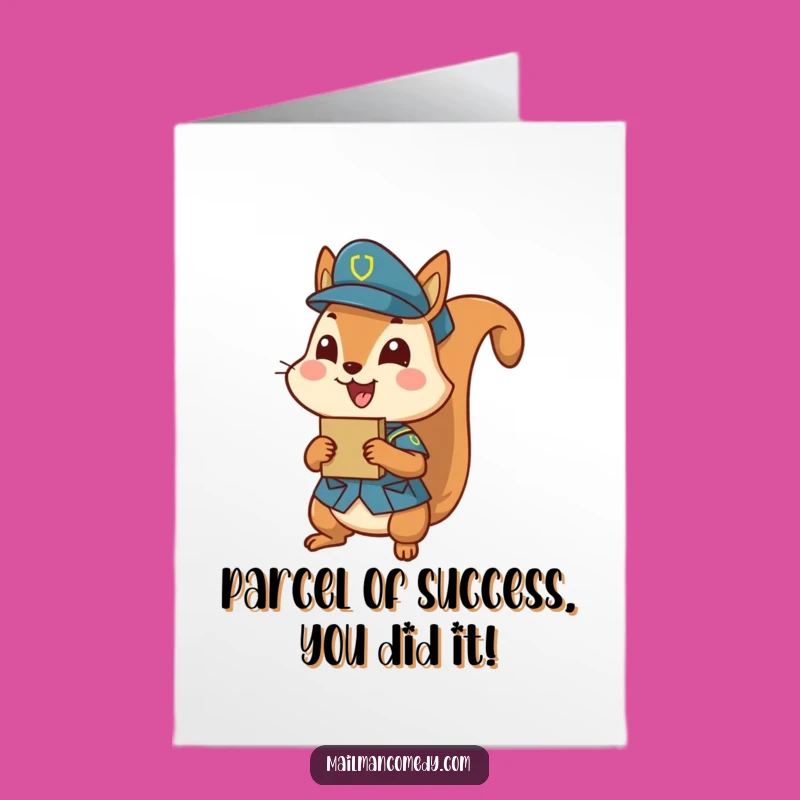 Free Printable Congrats Card: Humorous Squirrel Parcel, Perfect Downloadable Gift for Any Achievement
