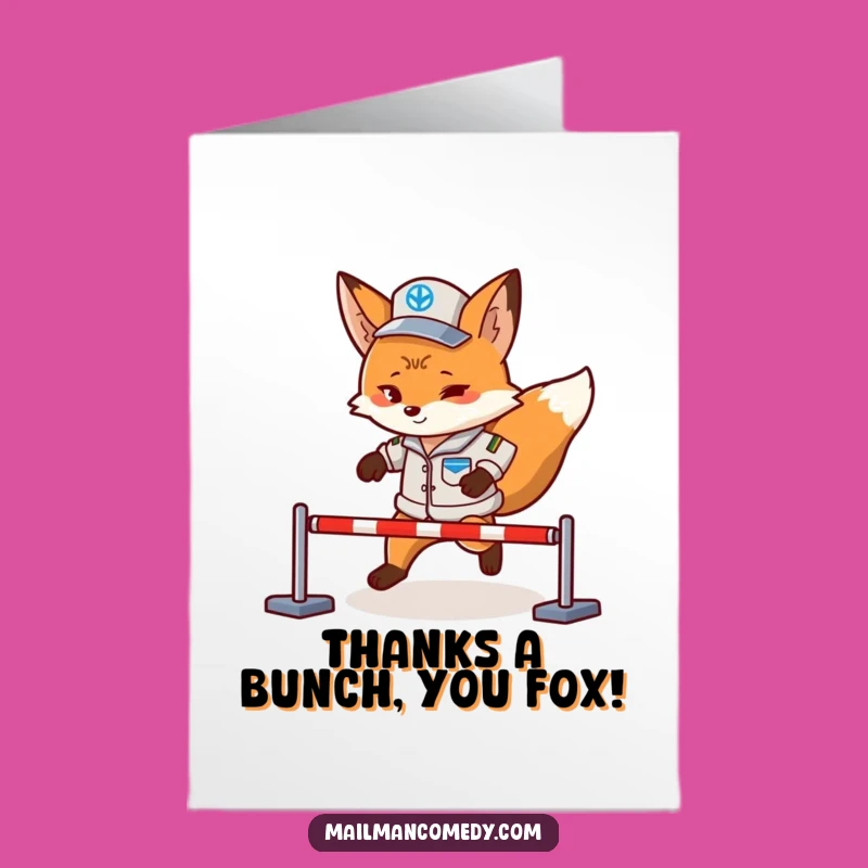 Free Printable Fox Mail Carrier Thank You Card - Funny Downloadable Gift of Gratitude