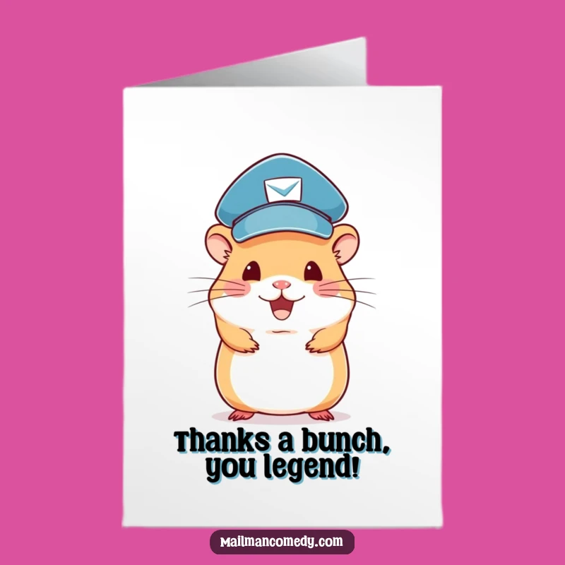 Free Printable Funny Hamster Mail Carrier Thank You Card - Print at Home
