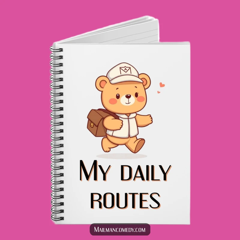 Funny Bear Mail Carrier Notebook - Cheerful Bear Journal for Notes, Perfect Funny Gift!