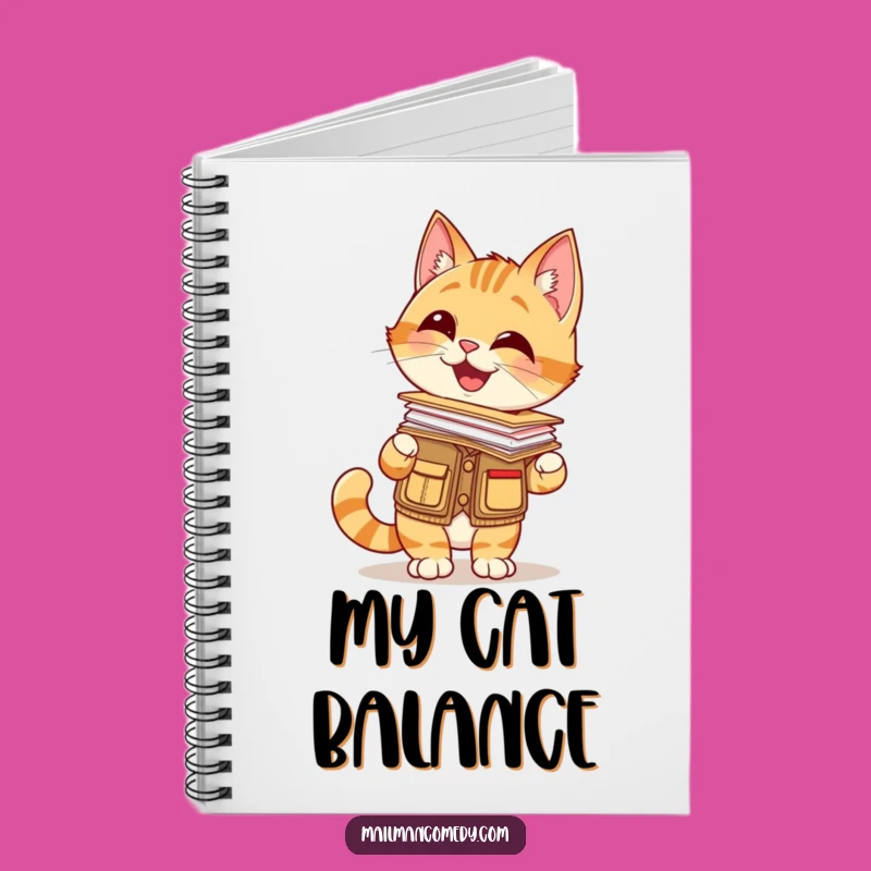 Funny Cat Mail Carrier Notebook: Jot Down Notes with a Balancing Cat