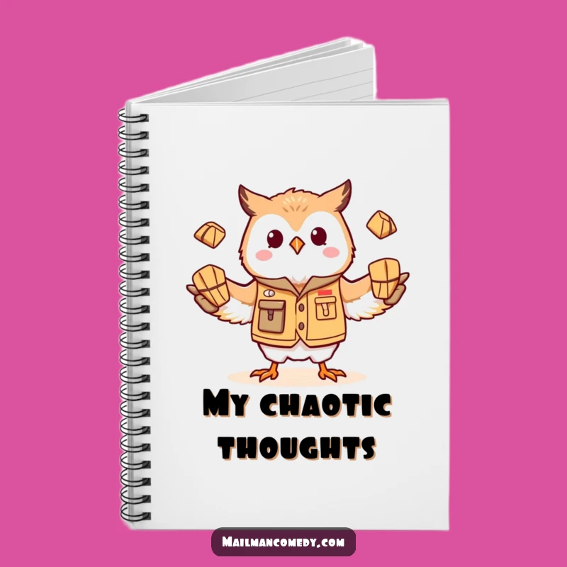 Funny Owl Mail Carrier Notebook - Jot Down Notes with Juggling Humor Gift