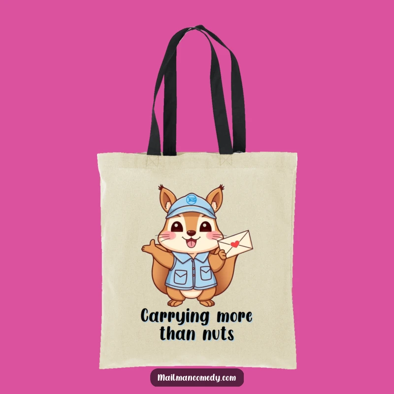 Funny Squirrel Mail Carrier Tote Bag: Cheerful Mail Wave, Practical Funny Gift!